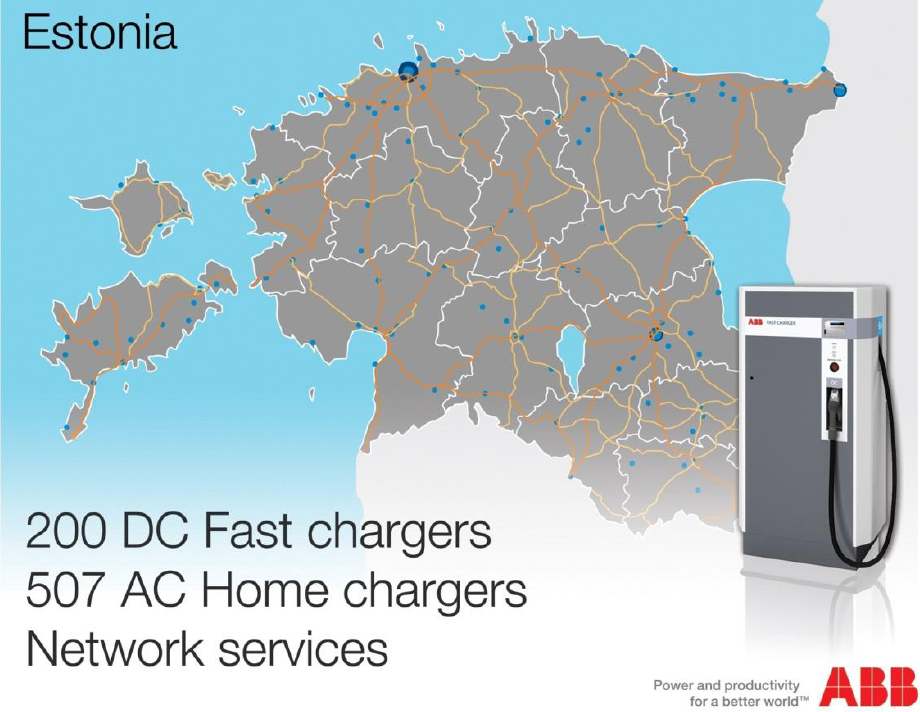 Estland, snellaadstation, netwerk, elektrisch rijden