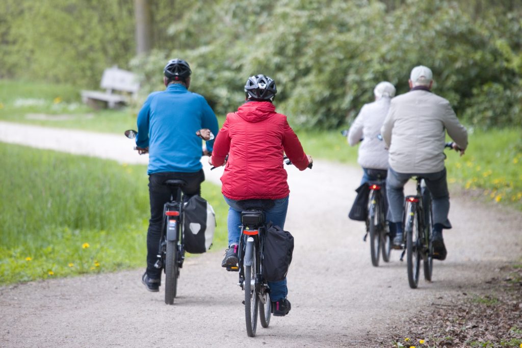 Fietsers met helm